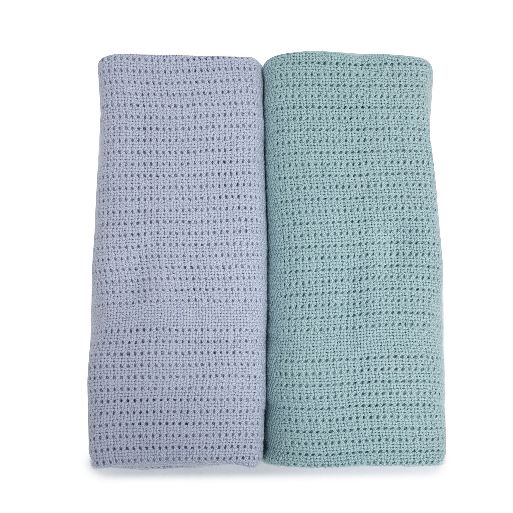 Nordic 2pk Cellular Blanket Dusty Sky/Mint - Bubba Blue Australia