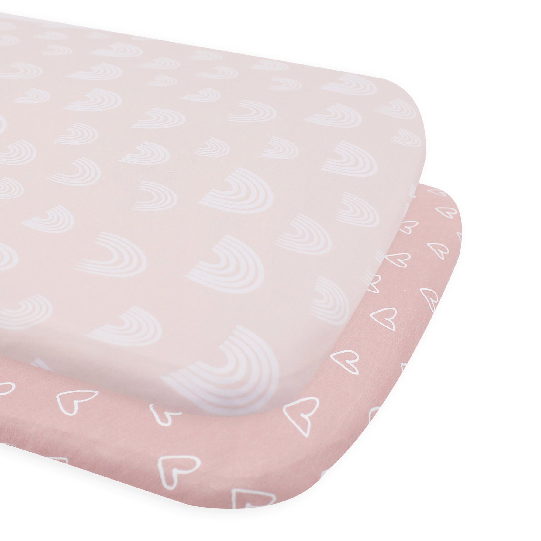 Nordic 2pk Jersey Co Sleeper/Bedside Sleeper Fitted Sheets Dusty Berry/Rose - Bubba Blue Australia