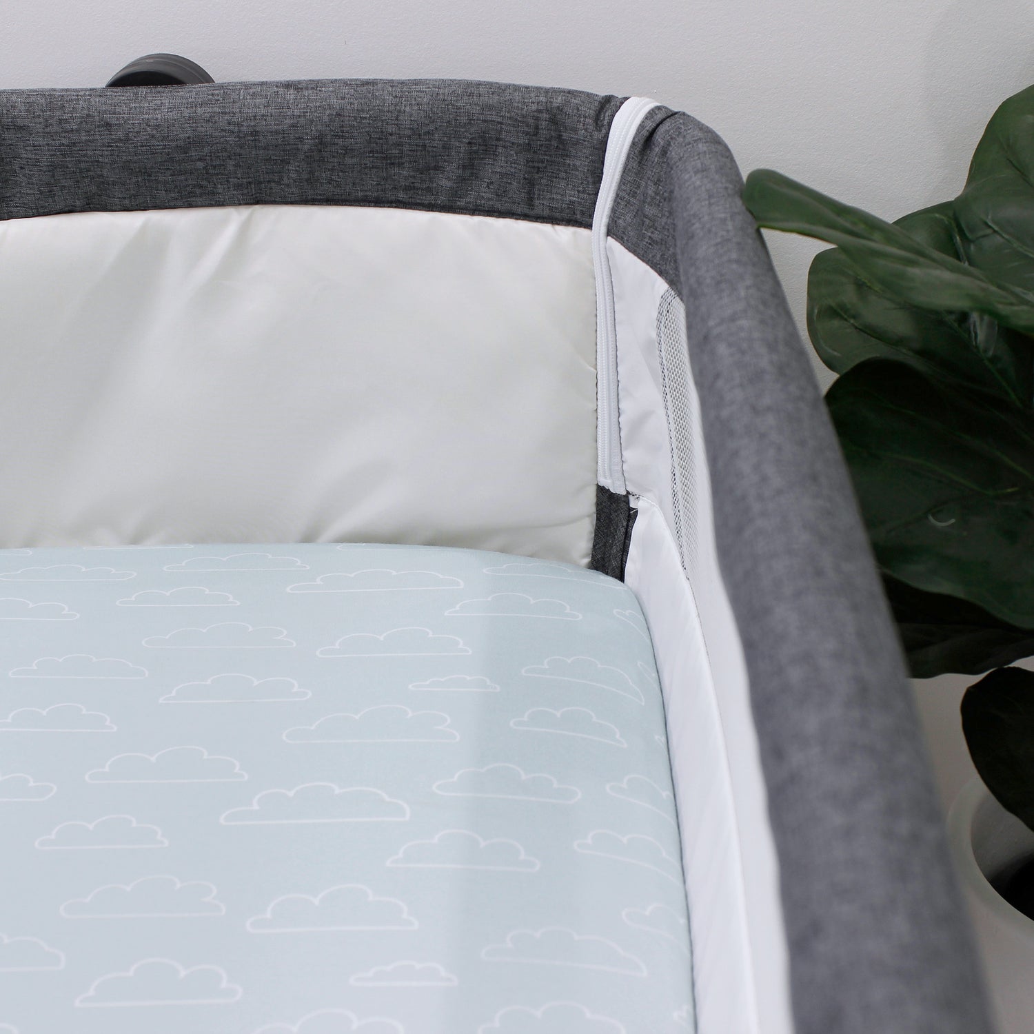 Nordic 2pk Jersey Co Sleeper/Bedside Sleeper Fitted Sheets Dusty Sky/Mint - Bubba Blue Australia