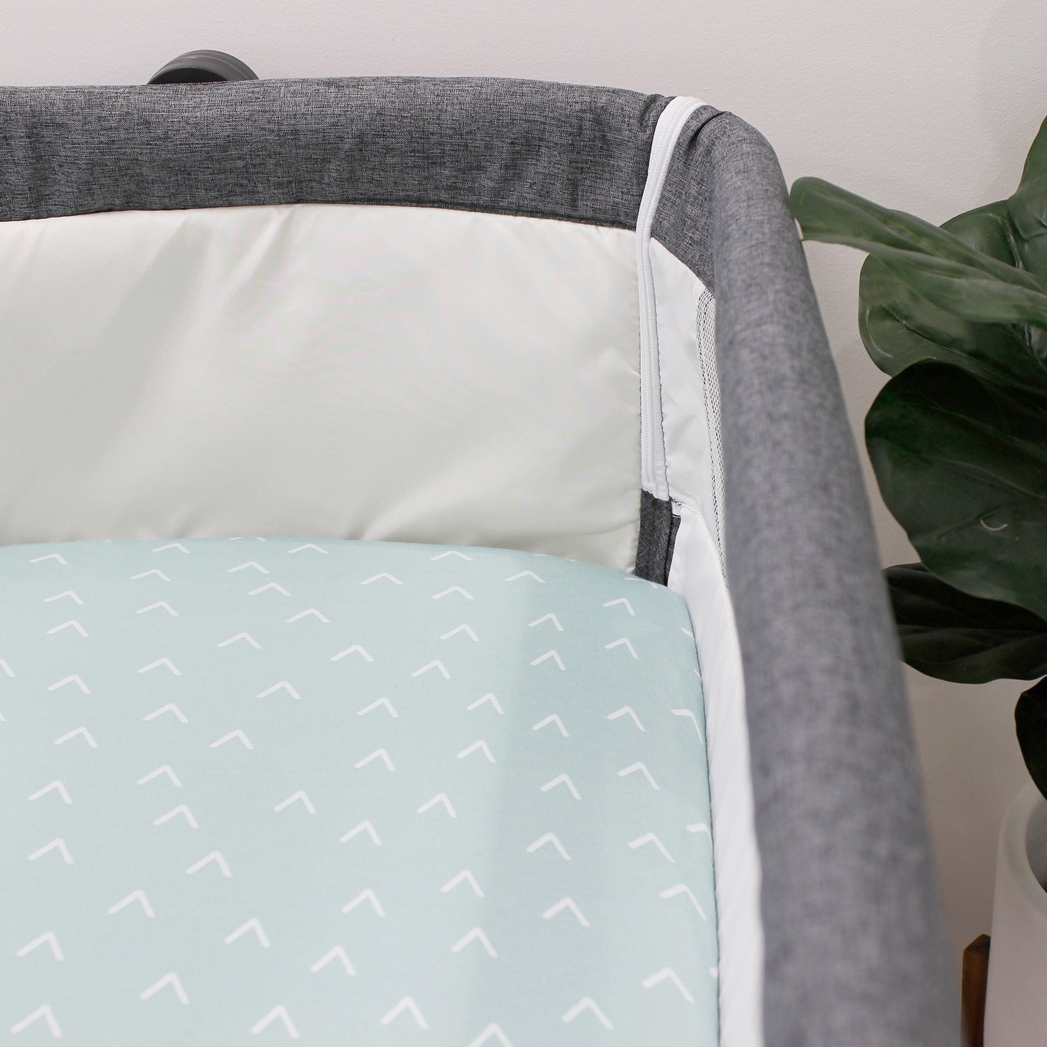 Nordic 2pk Jersey Co Sleeper/Bedside Sleeper Fitted Sheets Dusty Sky/Mint - Bubba Blue Australia