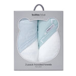 Nordic 2pk Hooded Towel Dusty Sky/Mint - Bubba Blue Australia