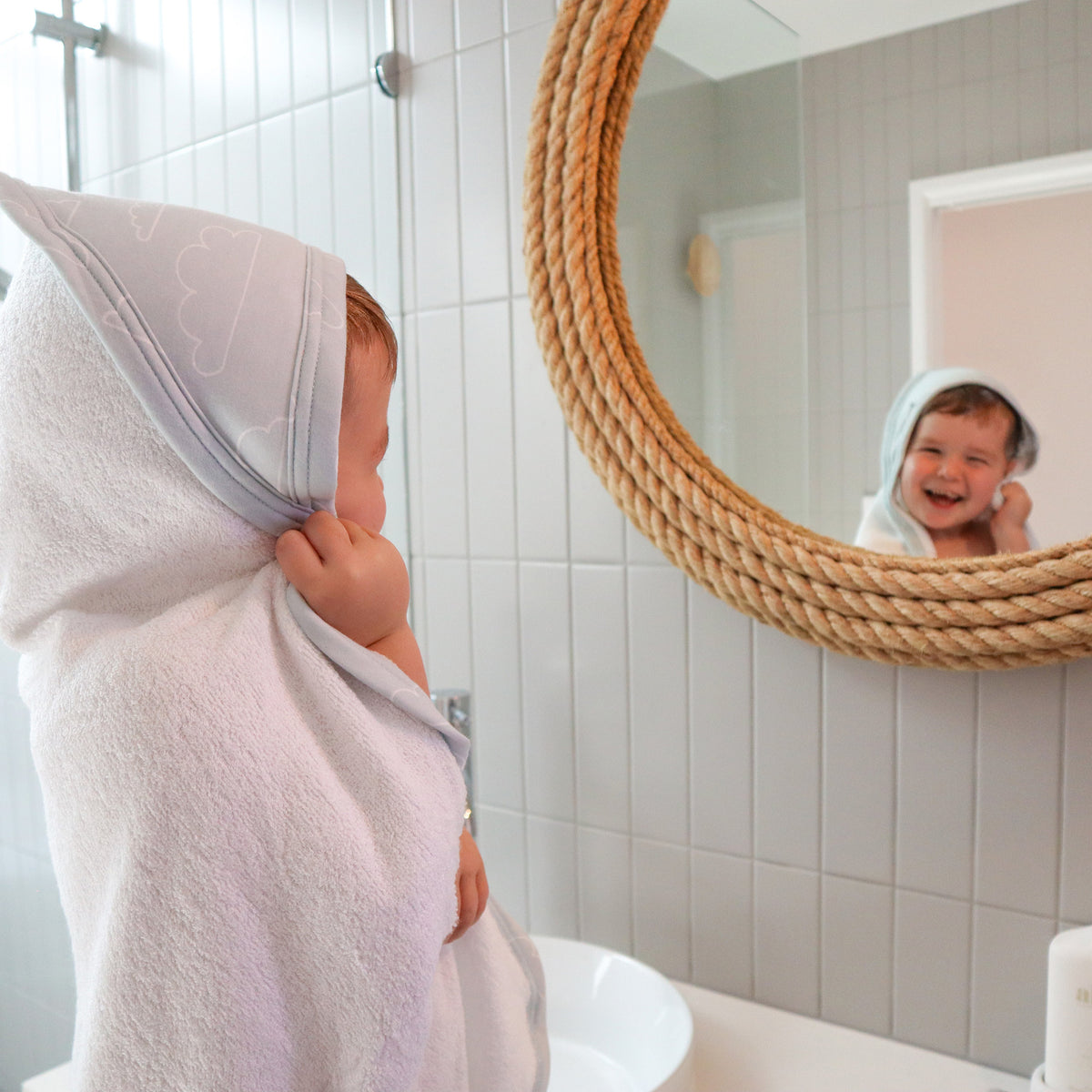 Nordic 2pk Hooded Towel Dusty Sky/Mint - Bubba Blue Australia