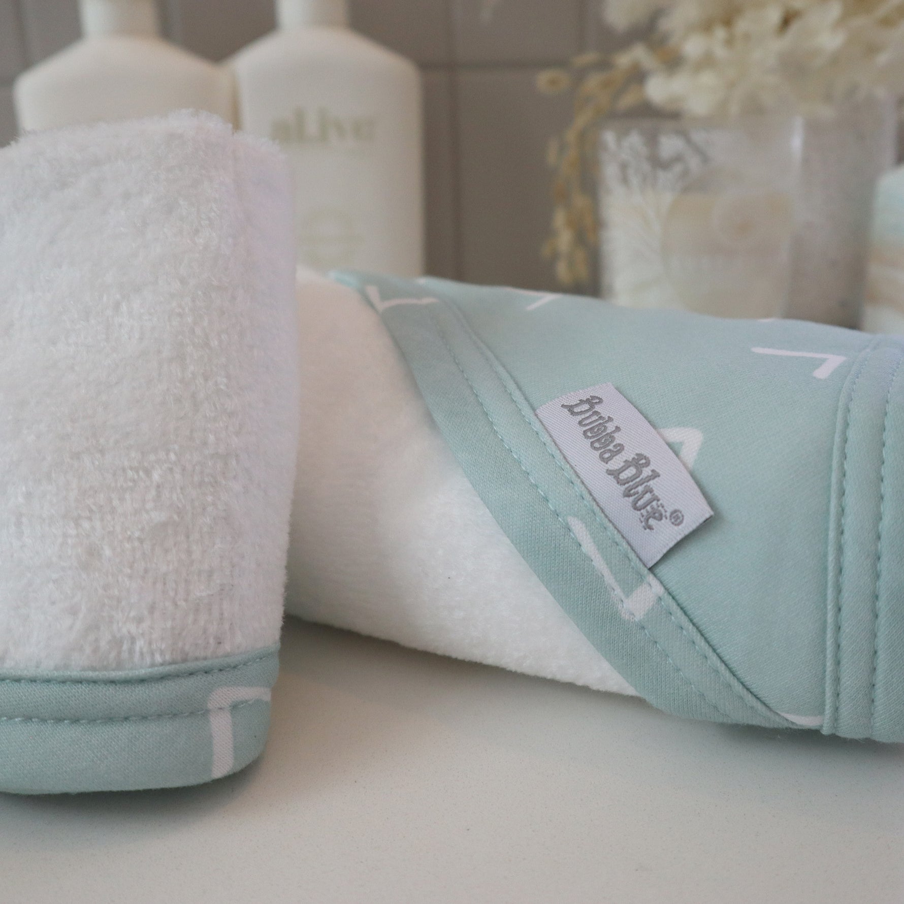 Nordic 2pk Hooded Towel Dusty Sky/Mint - Bubba Blue Australia