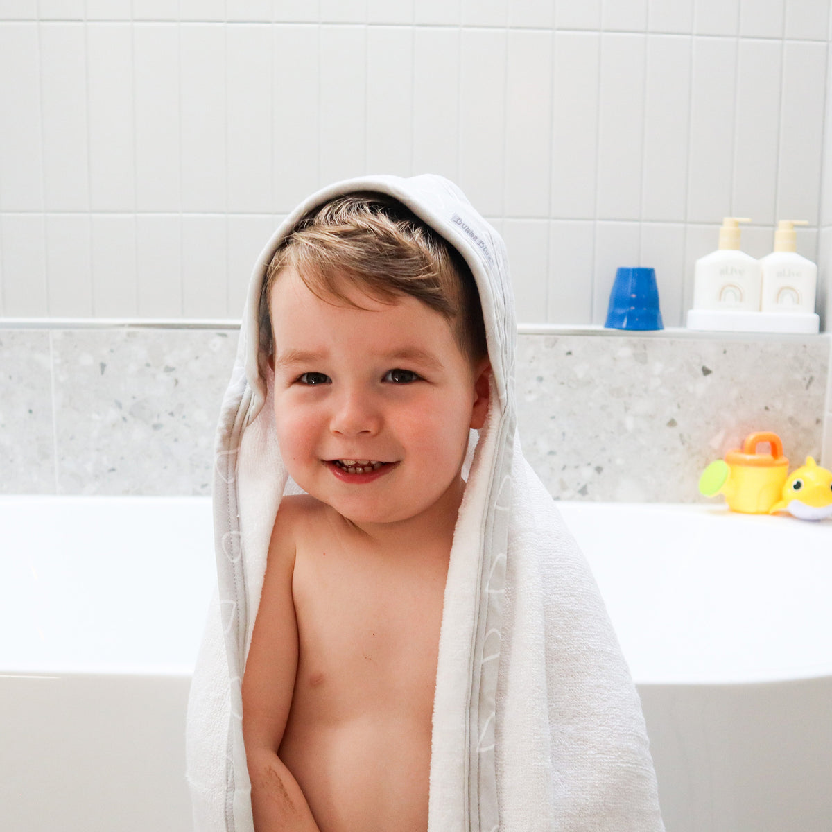 Nordic 2pk Hooded Towels Grey/Sand - Bubba Blue Australia