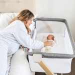 Bamboo White Co Sleeper/Bedside Sleeper 2x Fitted Sheet & 2x Mattress Protector Bundle - Bubba Blue Australia