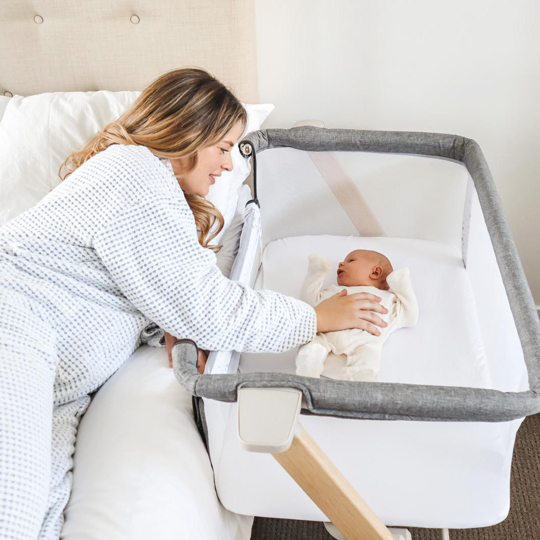 Bamboo White Co Sleeper/Bedside Sleeper 2x Fitted Sheet & 2x Mattress Protector Bundle - Bubba Blue Australia